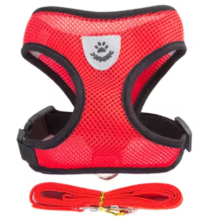 Cat Harness Vest Walking Lead Leash For Puppy Dogs Collar Polyester Adjustable Mesh Dog Harness For Small Medium Pet Accessories