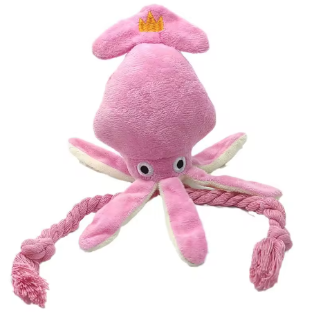 Dog Cat Cartoon Octopus Squeak Chew Toy Puppy Plush Cleaning Teeth Toy Pet Training